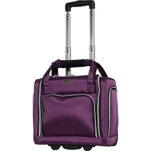 London Fog COVENTRY PLUM Under Seat Carryon 15" Suitcase Pull Luggage Wheels NEW